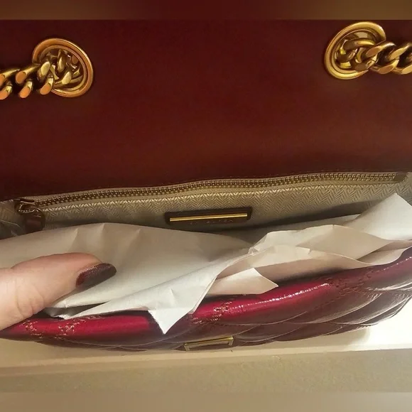 NWT Tory Burch Red Quilted Crossbody Small Leather Bag - Picture 11 of 16